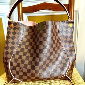 Louis Vuitton Caissa Hobo Rose Ballerine Damier Handbag